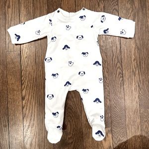 Jacadi 3mo onesie jumper- NWOT- BOUGHT IN PARIS- dog faces
